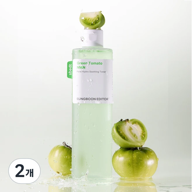 성분에디터 그린토마토 모공수축 수분 진정 NMN 히알루론산 토너, 2개, 350ml - 쿠팡