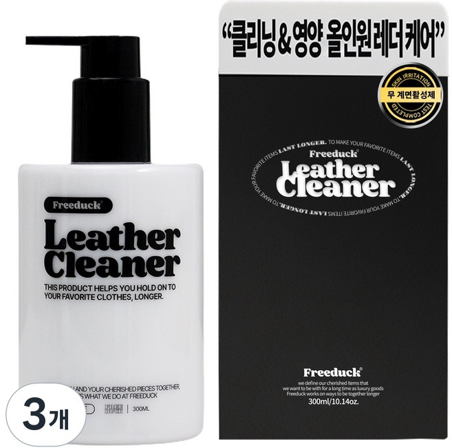 프리덕 올인원 가죽 클리너 보호제, 3개, 300ml