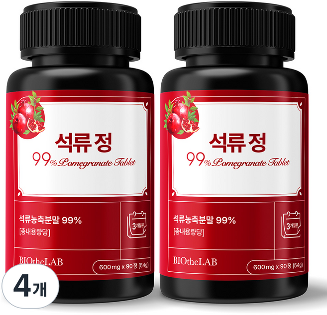 석류99% 갱년기 에스트로겐 영양제 고함량 석류추출물 바이오더랩, 4개, 90정