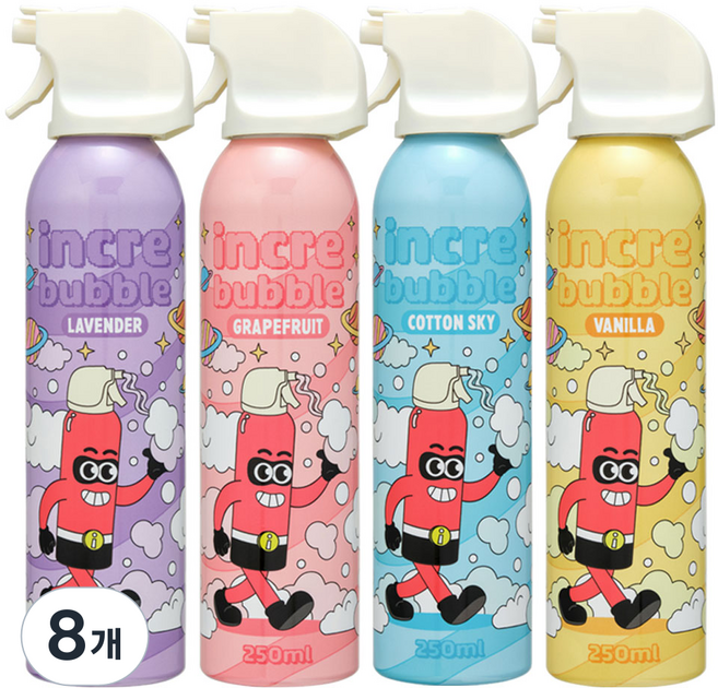 따블리에 인크레버블 유아 버블클렌저 바디클렌저 버블폼 거품목욕, 250ml, 8개