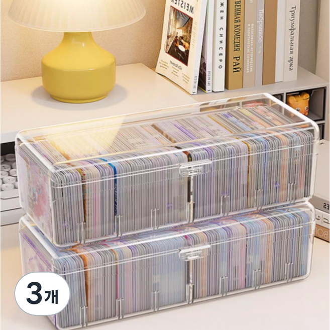 닉스리빙 대용량 탑로더 포카 포토카드 케이스 보관함, 3개, 투명
