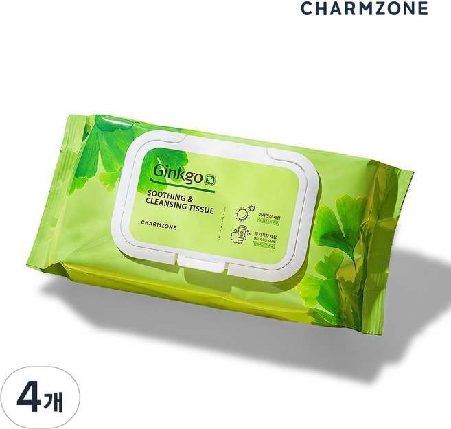 참존 징코 수딩 앤 클렌징 티슈, 70매입, 4개