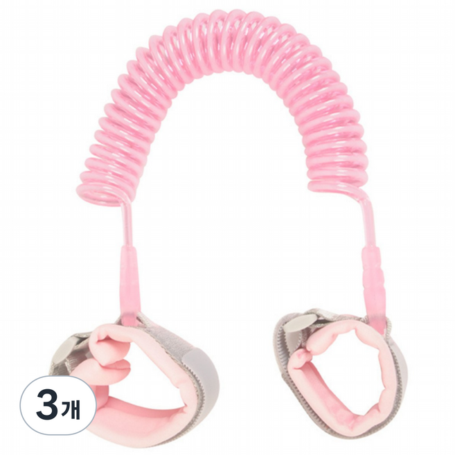 니즈몬 분실방지 연결 스트랩 고급형 안전 밴드 2.5m, 핑크, 3개