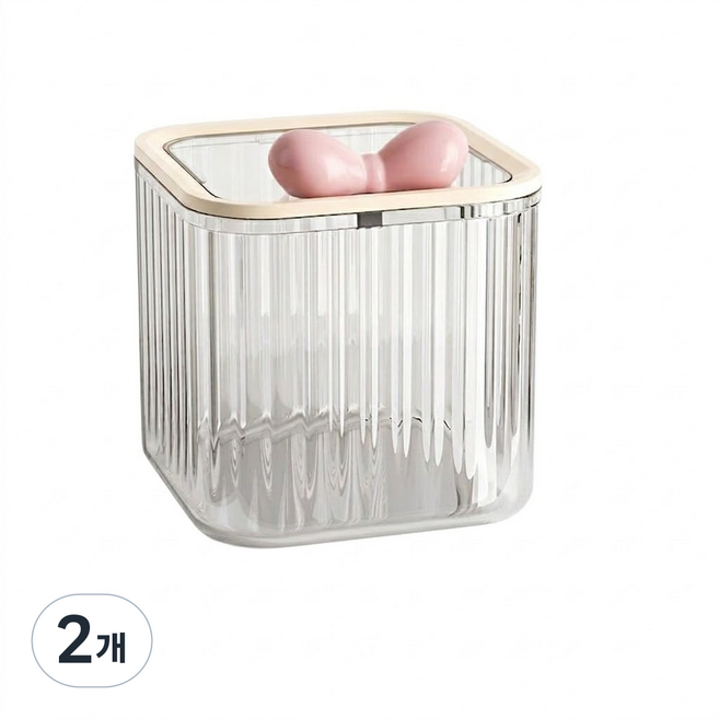 레브하우스 원터치 커피 캡슐세제 보관함 악세사리 보관 케이스, 2개, 투명