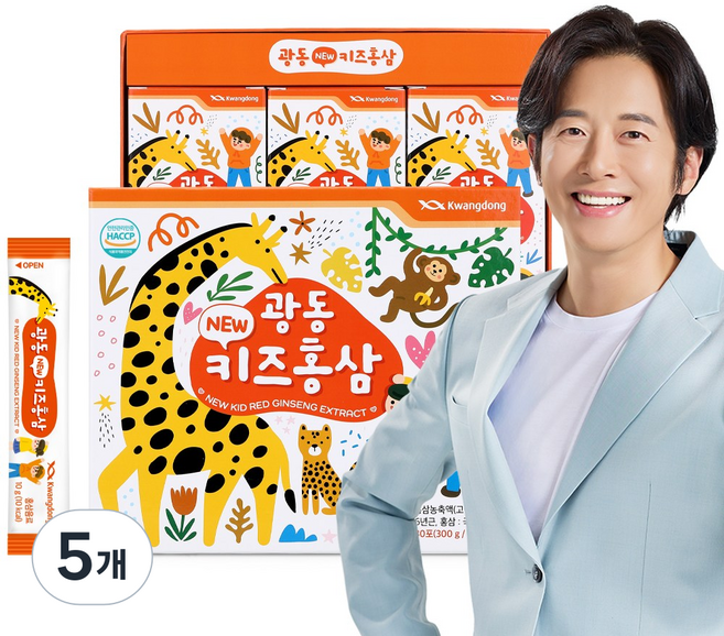 광동 뉴키즈 홍삼스틱, 300g, 5개