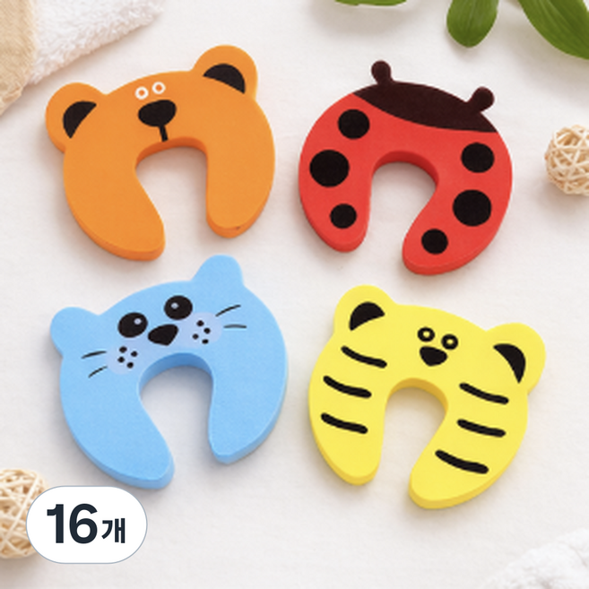 헬퍼샵 문닫힘 방지 아이 손끼임 손낌 보호 쿠션, 16개, 혼합색상