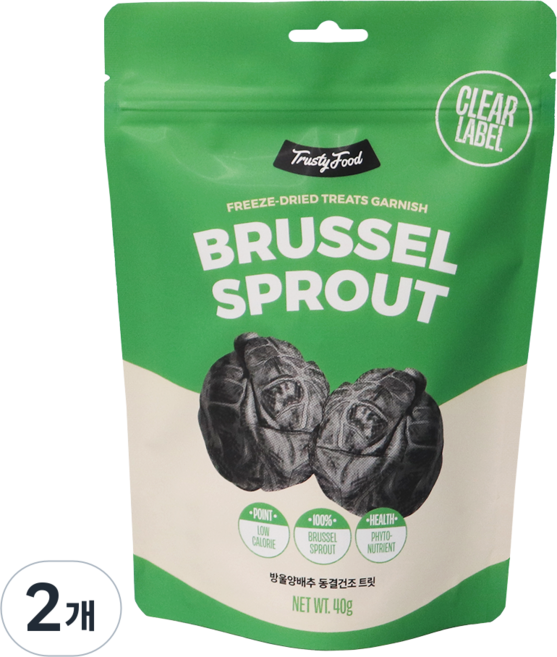 트러스티푸드 강아지 동결건조 야채 간식, 방울양배추, 40g, 2개