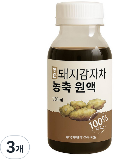 물에 바로 타먹는 국산 볶은 돼지감자차 농축원액, 3개, 230ml