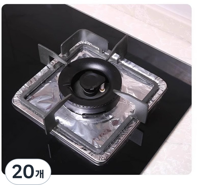 가스레인지 기름방지 매트 스토브 오염 방지용 청소 패드 사각형 가스레인지 방유패드, 20개