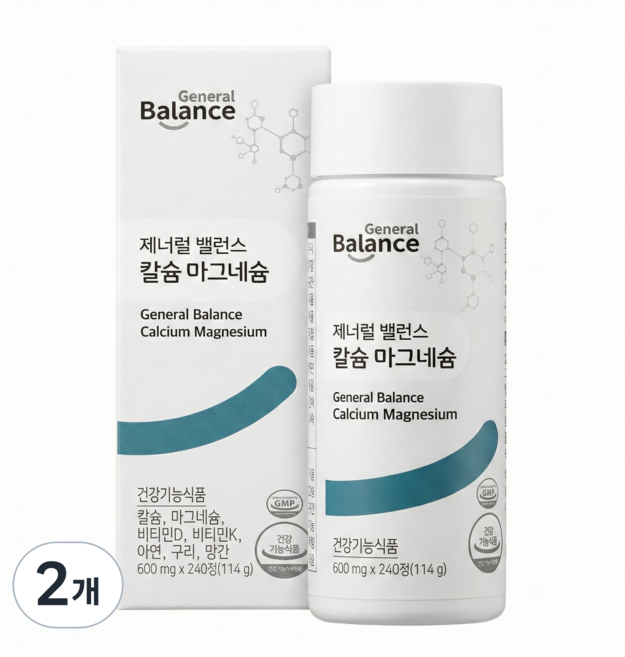 지쿱 제너럴 밸런스 칼슘마그네슘 칼마디, 240정, 2개