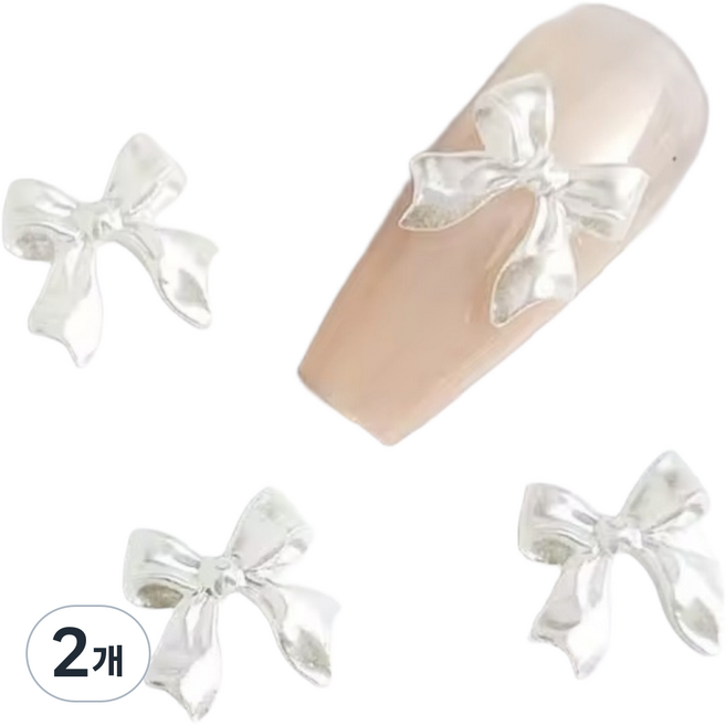 네일 리본파츠 5개입, 2개, 화이트