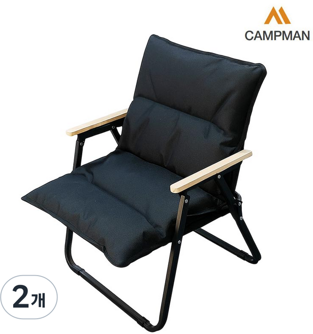 캠프맨 캠핑체어 쿠션커버 워머 천갈이, 블랙, 2개