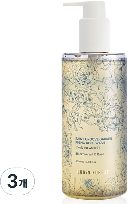 로그인 포레스트 등드름 바디워시 추천 1위 향기좋은 바디워시 파이닝 아크네 워시, 3개, 400ml