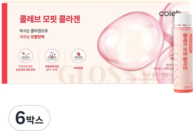 콜레브 모핏 콜라겐 저분자콜라겐펩타이드 3270 건강기능식품 어린콜라겐 모발케어 헤어콜라겐, 6박스, 250ml - 쿠팡
