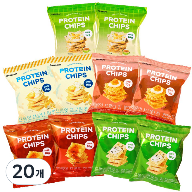 프롬잇 프로틴칩 5종 버라이어티팩, 40g, 20개, 혼합맛