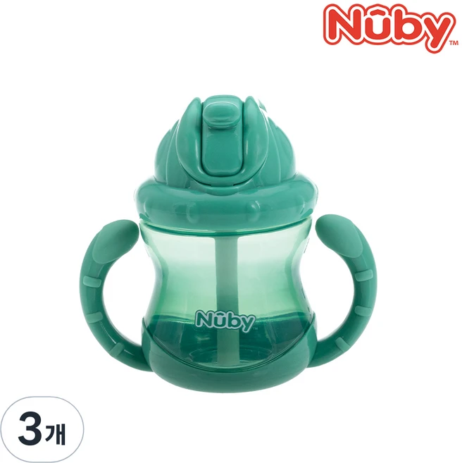 누비 무당벌레 빨대컵 240ml, 뉴트럴그린, 3개 - 쿠팡