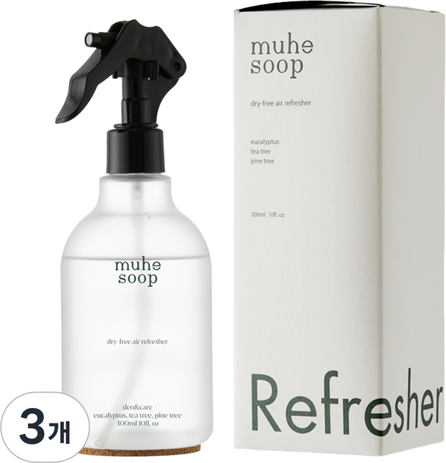 무해숲 실내 무향 탈취제 새집증후군 에어리프레셔, 3개, 300ml