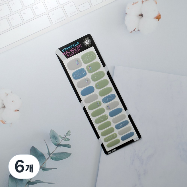 위쁨 네일스티커 네일팁 젤네일스티커, 6개