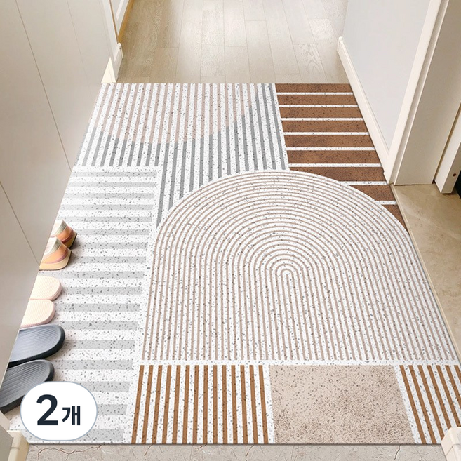 어나더 현관 북유럽 코일매트, 2개, 2.Half Round