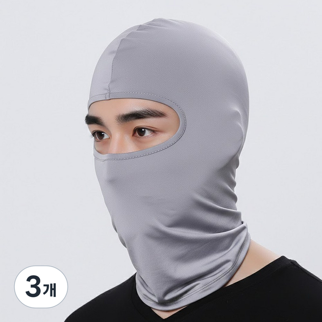 야외 활동과 오토바이 라이딩 전용 풀페이스 쿨링 후드 마스크, 그레이