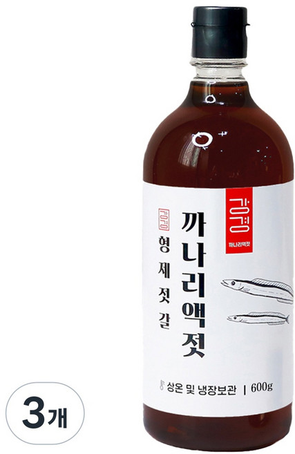 강경 국산 까나리액젓 원액, 600g, 3개