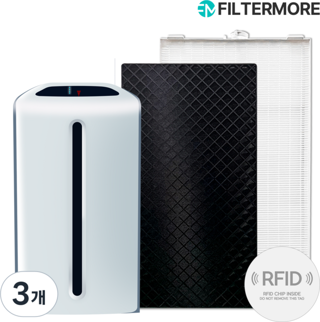 필터모아 암웨이 공기청정기 필터 엣모스피어 스카이 호환, 3개, 헤파필터+탈취필터 세트