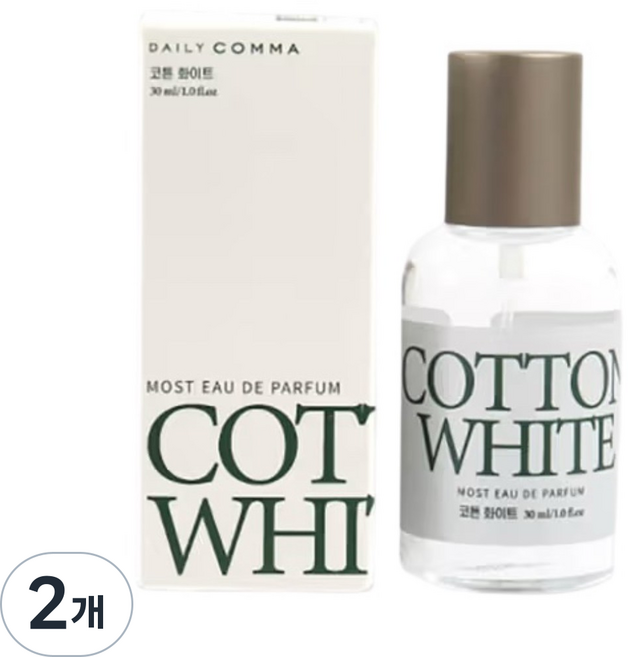 데일리콤마 모스트 오 드 퍼퓸 코튼 화이트, 2개, 30ml