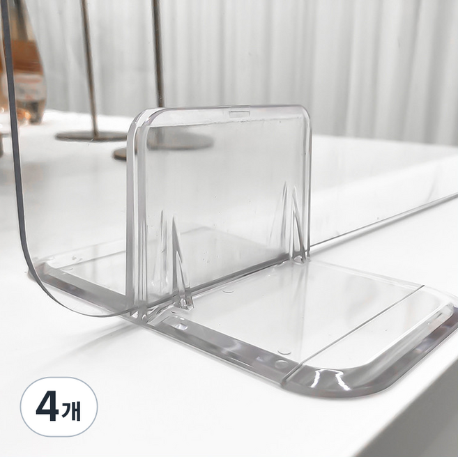 하하홈파티 우드락 꽂이 폼보드 스탠드 투명 거치대 POP 투명 홀더, 사각 5T, 4개