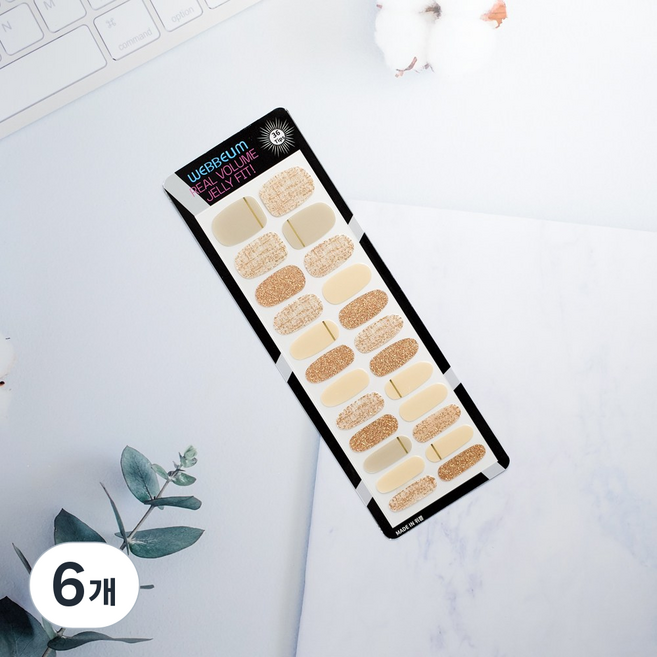 위쁨 네일스티커 네일팁 젤네일스티커, 6개, WEN057