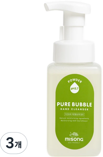 약산성 버블 핸드워시 베이비파우더향 퓨어 버블 핸드 클렌저 베이비파우더향 300ml, 3개, 300g - 쿠팡