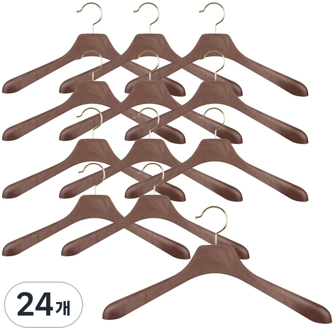 엔틱밤색 브라운 고급옷걸이 정장 자켓 옷걸이, 고급남성자켓옷걸이(엔틱밤색), 24개