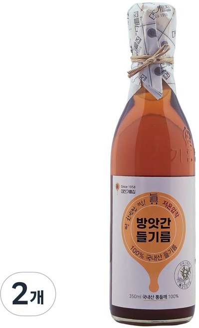대전기름집 100% 국산 들기름, 350ml, 2개