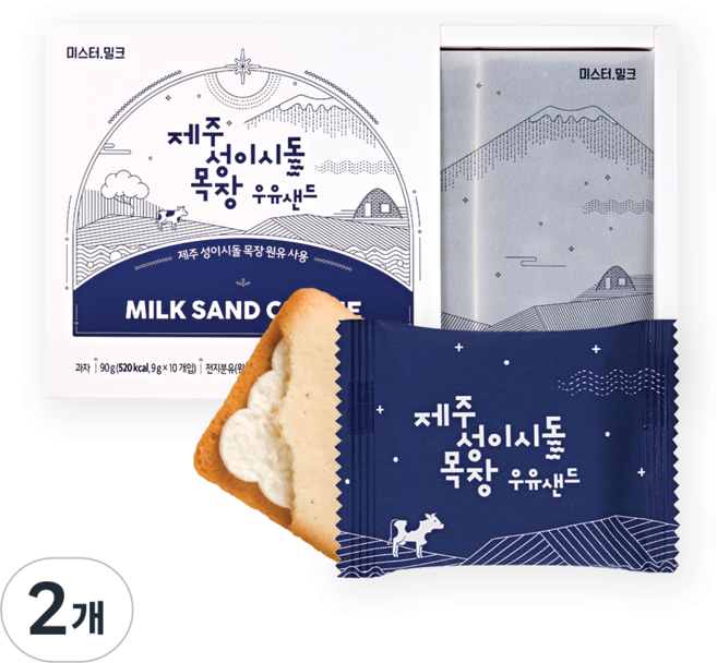 미스터밀크 제주 성이시돌 목장 우유샌드 423971, 90g, 2개