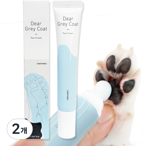산책 강아지용 수분 진정 발바닥 크림 디어그레이코트, 2개, 20g
