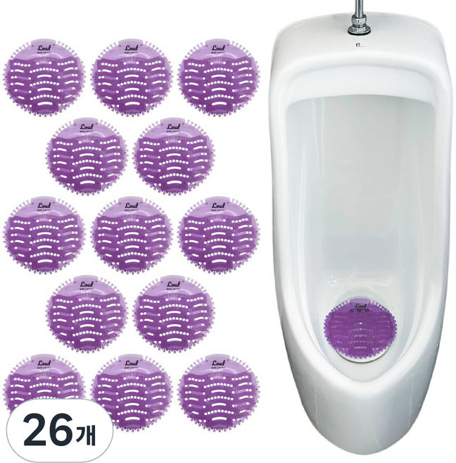냄새싹 소변기 탈취제 패드 소변기 냄새제거 퍼플 라벤더향, 48g, 26개