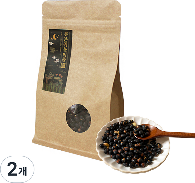 풍심당 볶은 국내산 쥐눈이콩 하루 견과류 저당간식 사무실 회사 간식, 2개