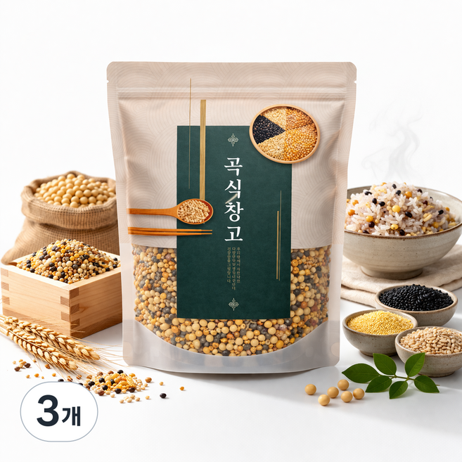 혼합 렌틸콩 믹스 잡곡 단백질 렌틸콩 샐러드용 다이어트 잡곡밥 건강곡물, 3개, 1kg