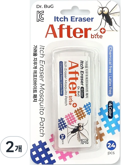 닥터버그 애프터 바이트 가려움 지우개 이치 이레이져 패치 24P, 2개, 4 COLOR 24P - 쿠팡