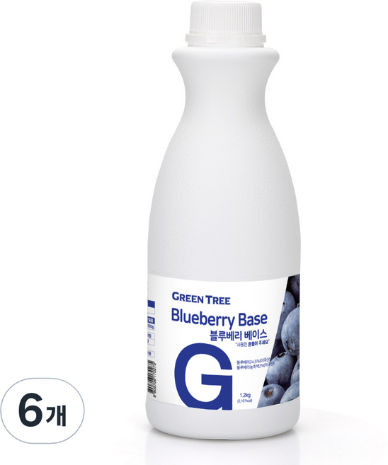 그린트리 블루베리 에이드 베이스 1.2kg, 6개