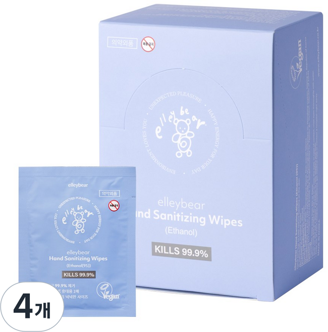 엘리베어 손소독 티슈, 4개, 30매입