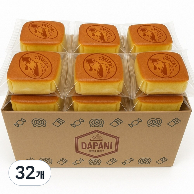 다파니 부드럽고 촉촉한 밀크 케이크 우유 카스테라 16개입, 32개