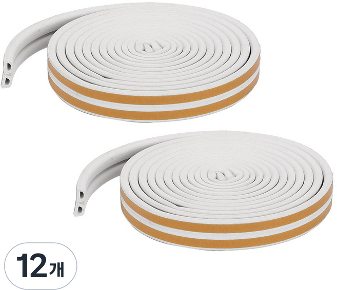 레디보드 고무패킹 문풍지 D형, 12개, 화이트