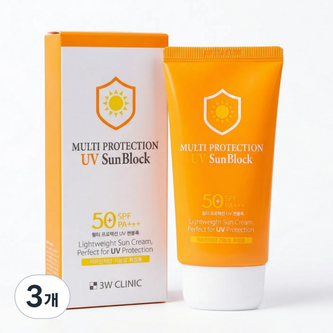 3W클리닉 멀티 프로텍션 UV 썬블록 SPF50+ PA+++ 70ml, 3개