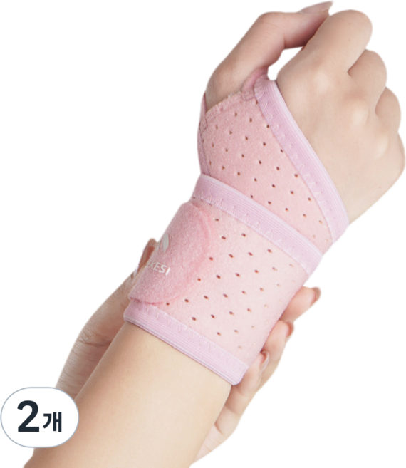 네일릭스 프로페셔널 스포츠 손목 보호대 초경량 디자인 22g 남녀 공용, 분홍색, 2개