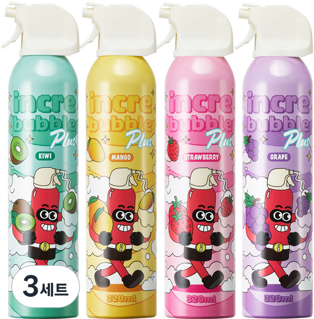 따블리에 인크레버블 플러스 유아 버블클렌저 4종세트 거품목욕, 3세트, 1.28L
