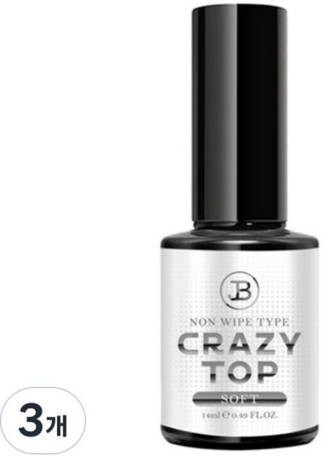 TIARA 논와이프 크레이지 오버레이 탑젤, 소프트, 14ml, 3개