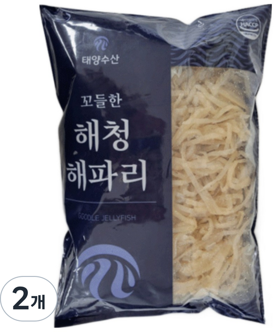 해파리 (원료80% 정제염수 20%) 무염 해파리 냉채, 2kg, 2개