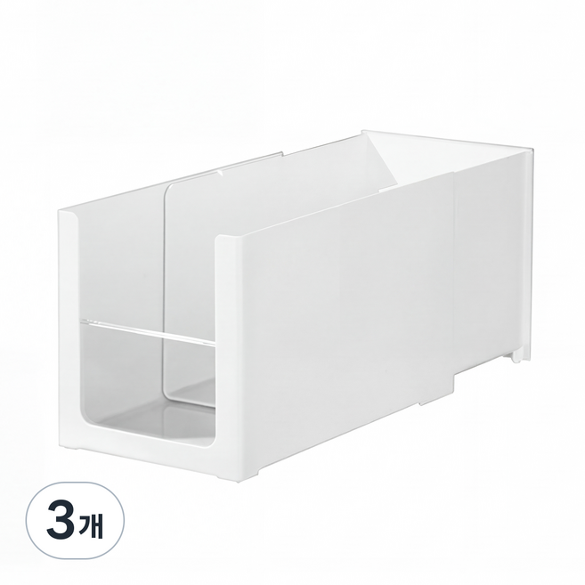 코지티 다용도 길이조절 수납정리함 메모지 포함, 3개, 화이트