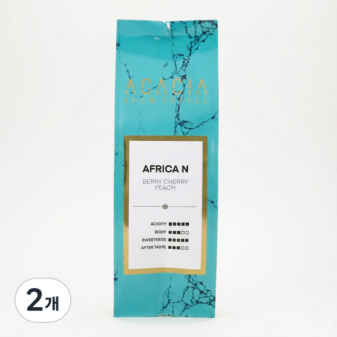 에티오피아 예가체프 시다모 네추럴 커피 원두 로스팅 홀빈 분쇄안함, 200g, 2개