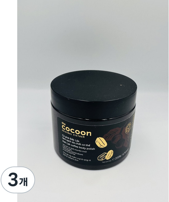 더 코쿤 닥락 커피 바디 폴리쉬 비건 각질제거 바디스크럽, 3개, 200ml